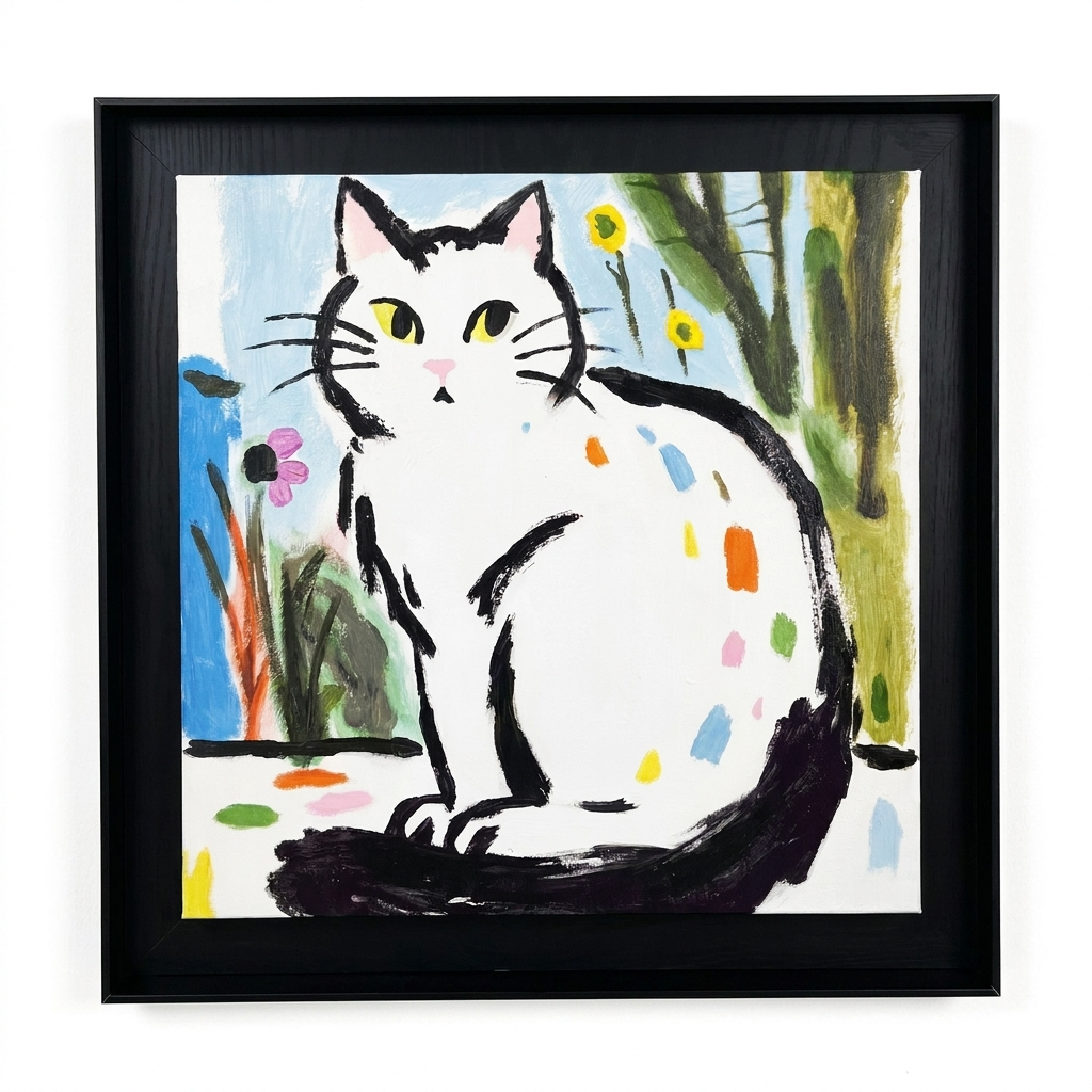 White Kitten in a Colorful World