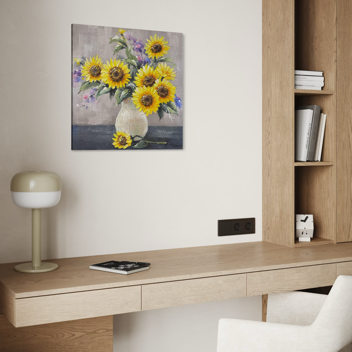 White Vase Sunflower