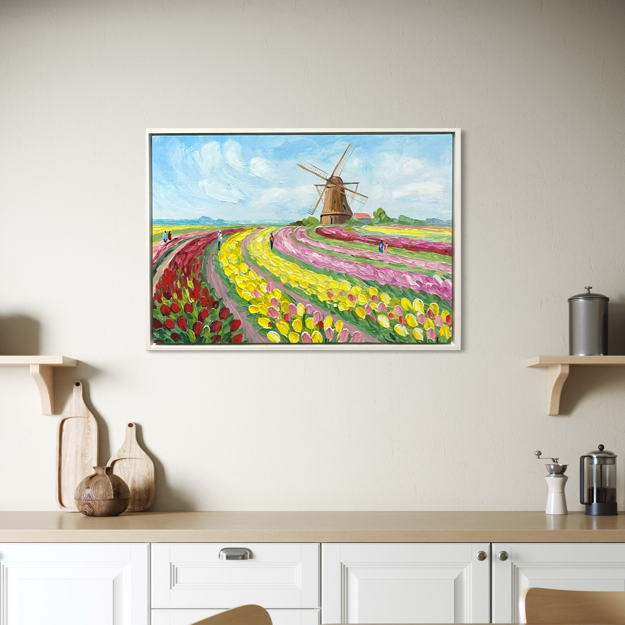 Windmill Among the Tulip Rows