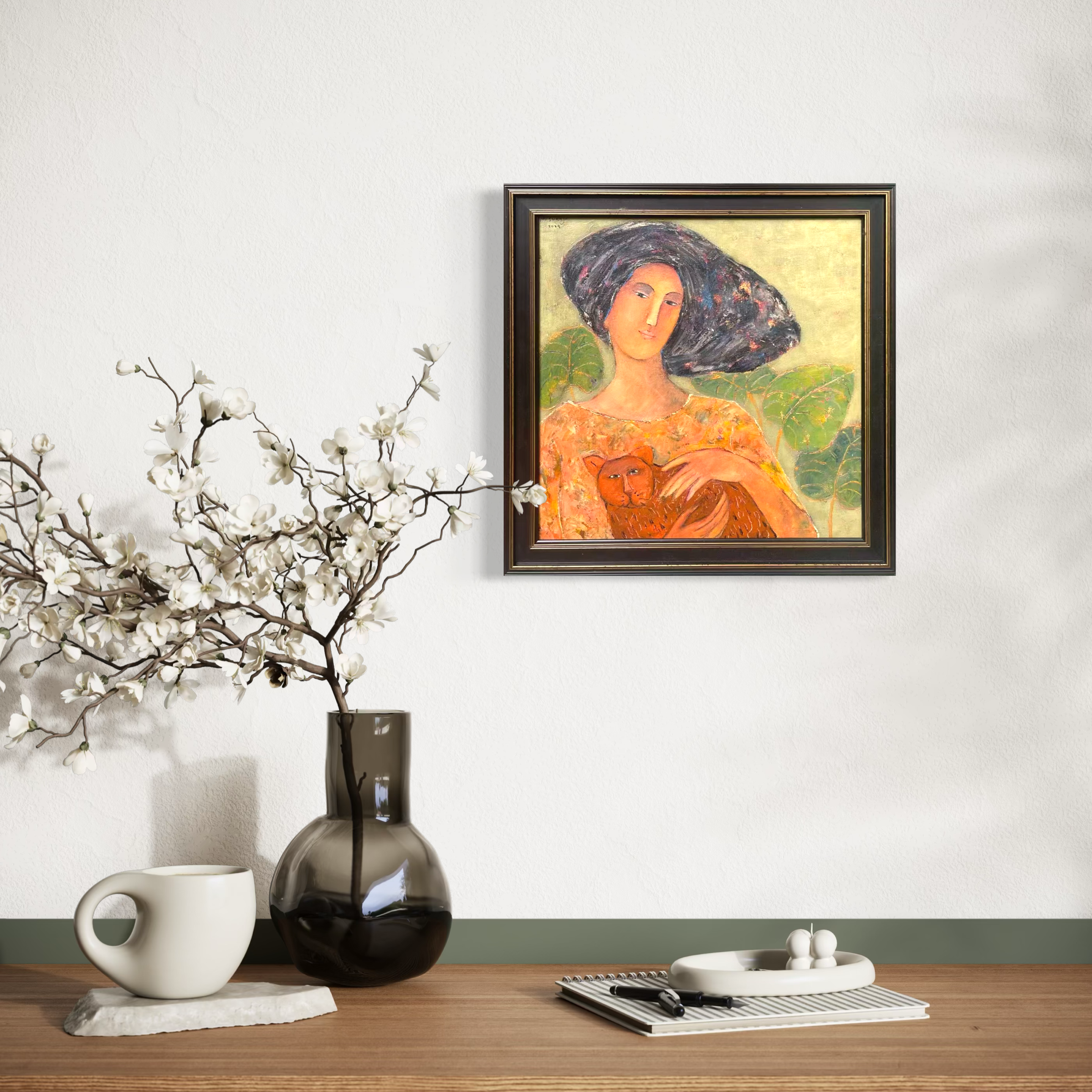 Woman and Cat