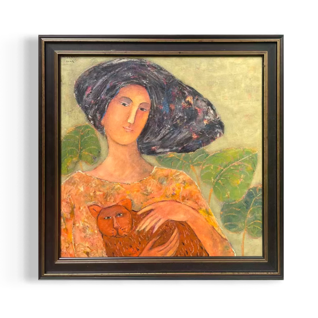 Woman and Cat