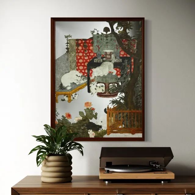 The Mirrored Muse-Hidden Paws