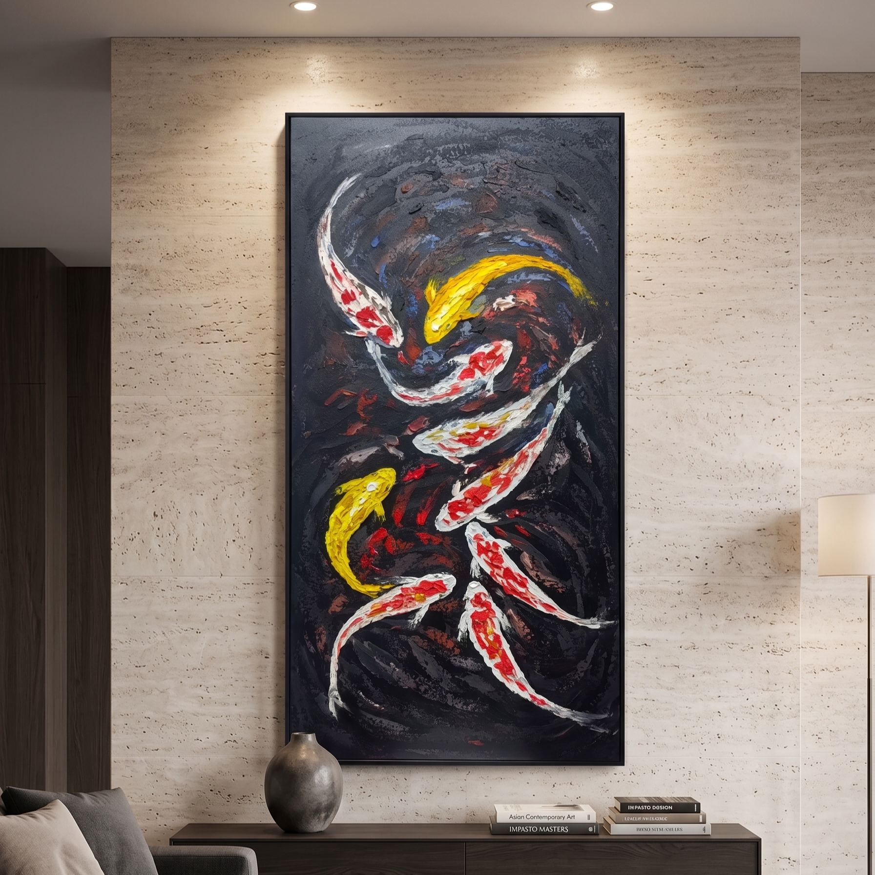 Midnight Koi Ascension - 70x140cm