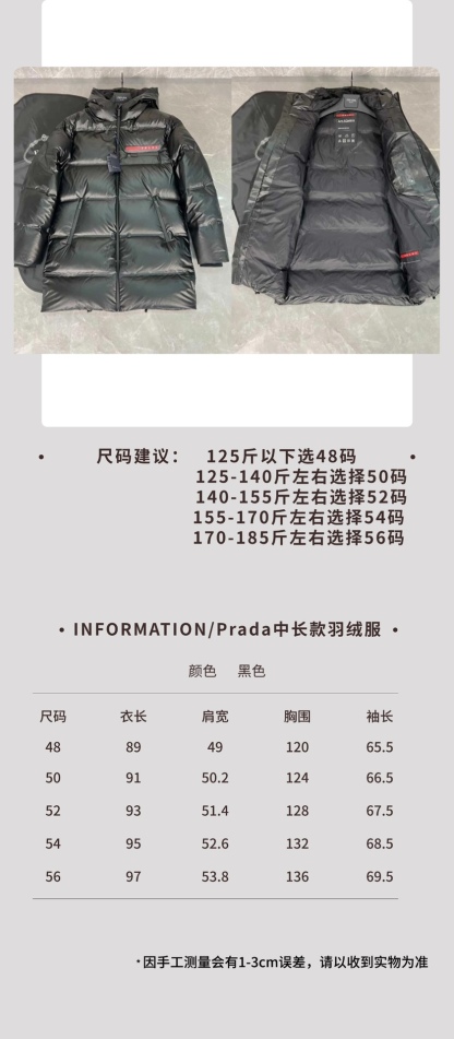  PRADA 普拉達黑科技壓膠羽絨外套（長款）