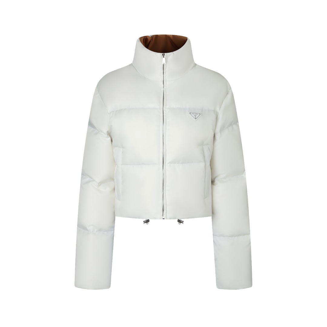 PRADA高腰立領羽絨服