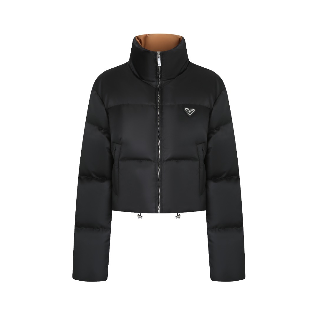 PRADA高腰立領羽絨服