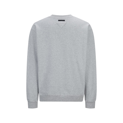 PRADA 植絨標識印花圓領衛衣