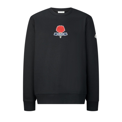 MONCLER 刺繡花朵徽標衛衣