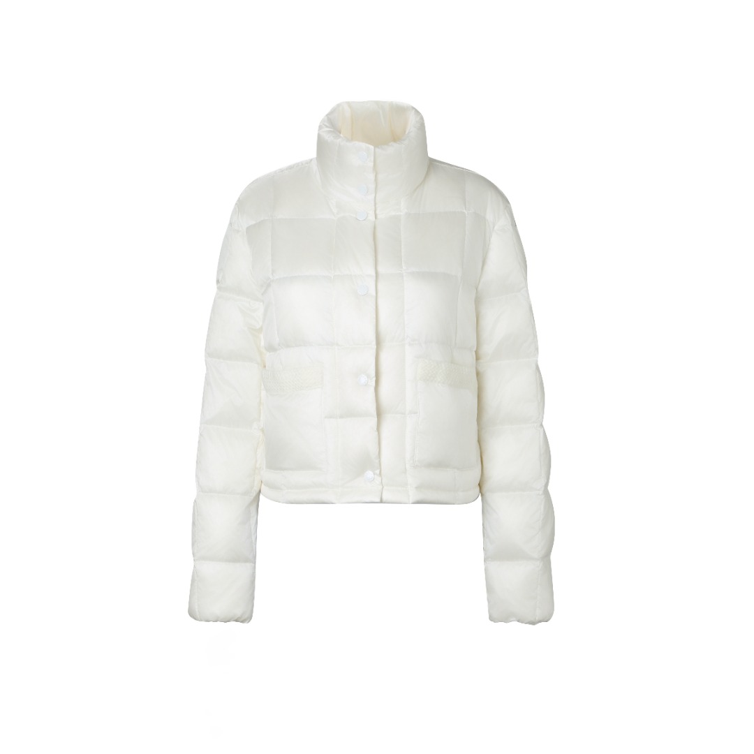 MONCLER 編織飾邊短款羽絨服