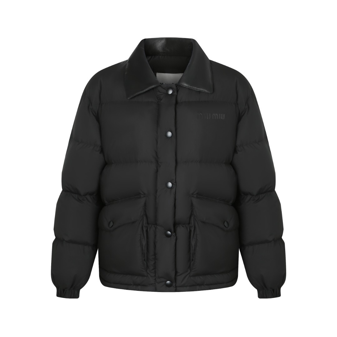 Miu Miu 印花皮领羽绒服