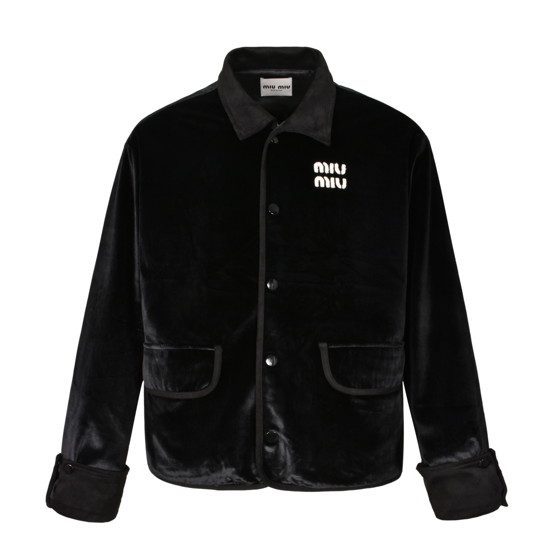 Miu Miu 24 秋冬系列丝绒拼接夹克外套
