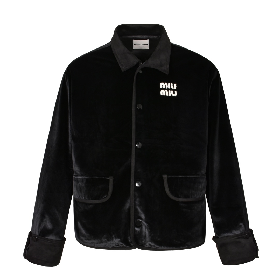 Miu Miu 24 秋冬系列丝绒拼接夹克外套
