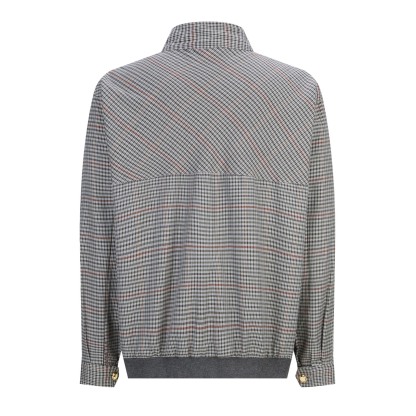 MiuMiu 刺繡條紋格紋外套