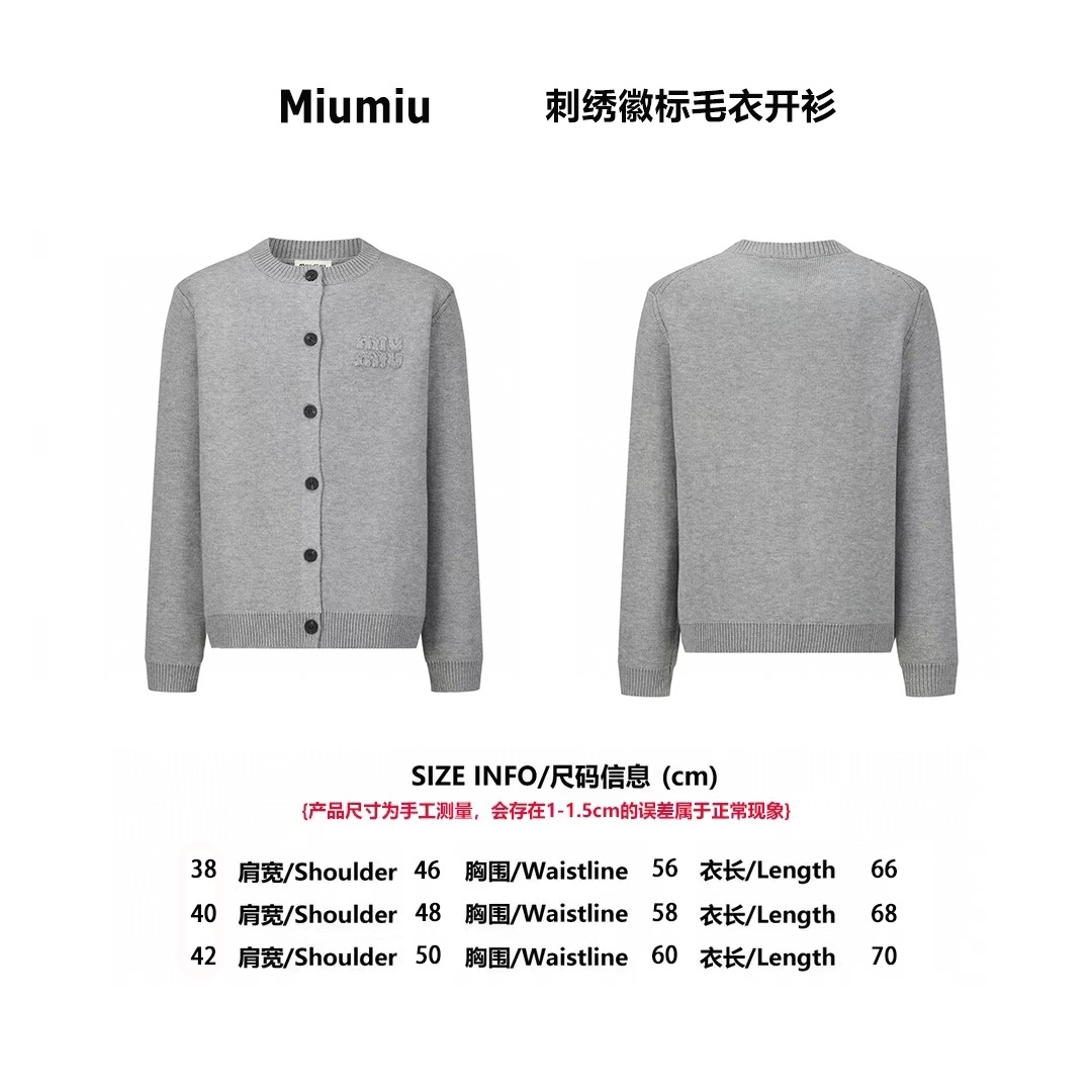 Miumiu 23FW 刺繡徽標毛線開衫