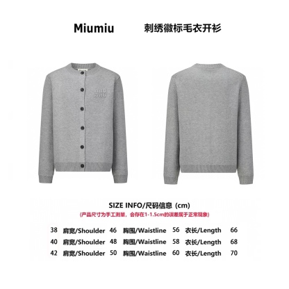 Miumiu 23FW 刺繡徽標毛線開衫