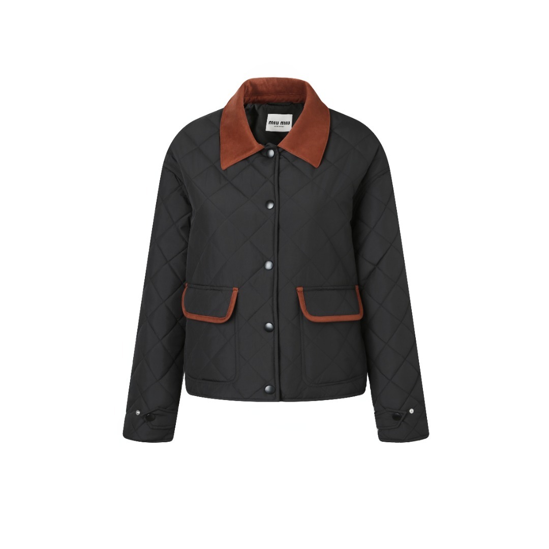 MiuMiu 菱格繡花夾克