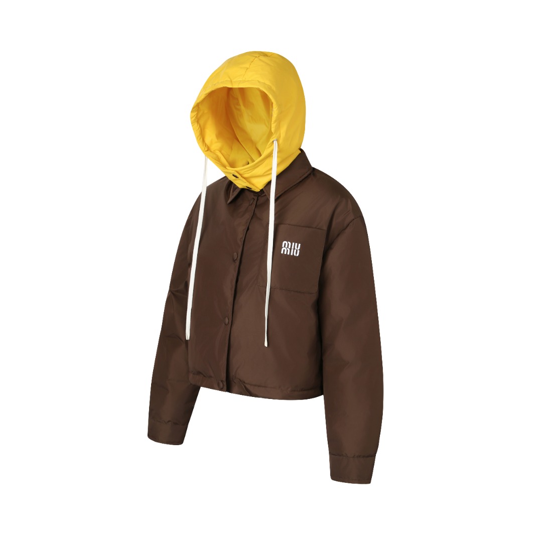 MiuMiu 科技蓬蓋羽絨連帽夾克