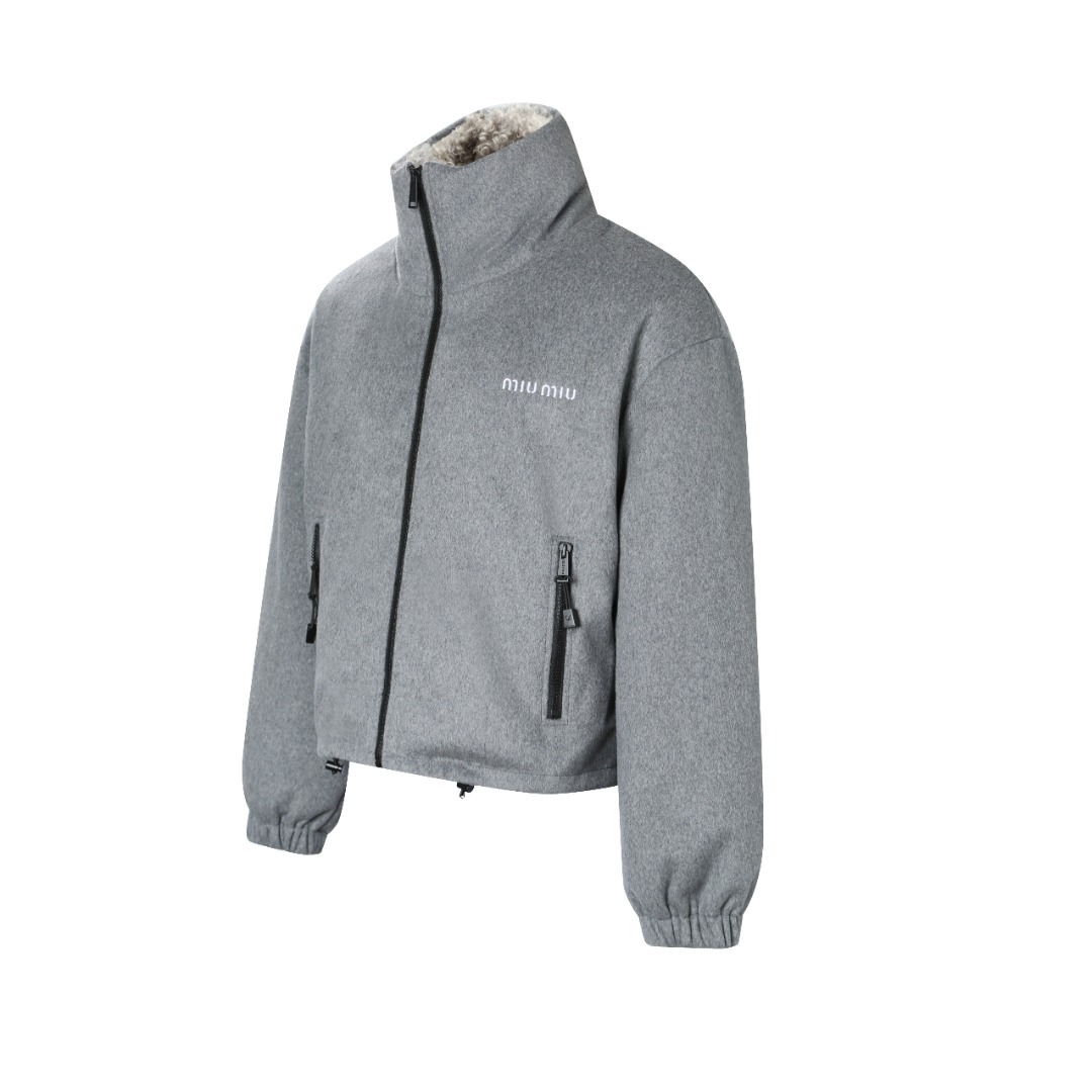 MIUMIU 立領抓絨夾克羽絨服