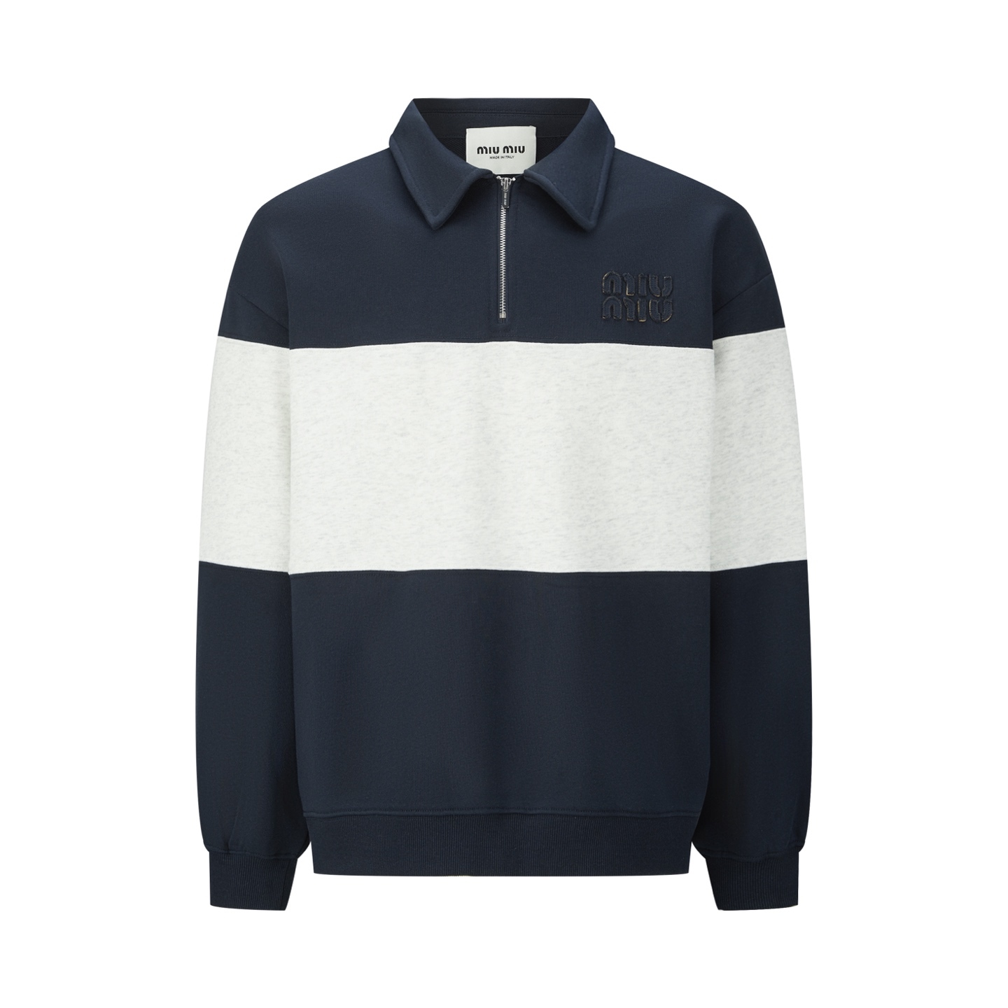 MiuMiu 刺繡徽標撞色 POLO 衫