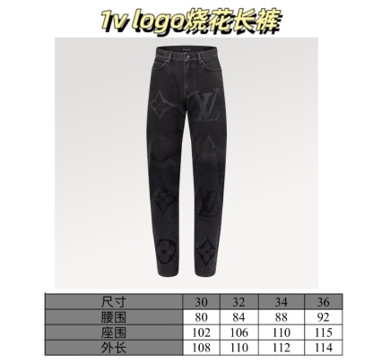 LV 24FW 棋盤格暗紋提花伐木牛仔褲