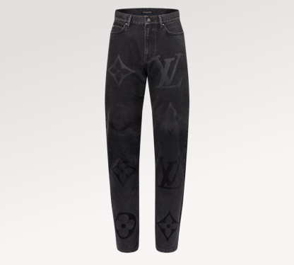 LV 24FW 棋盤格暗紋提花伐木牛仔褲
