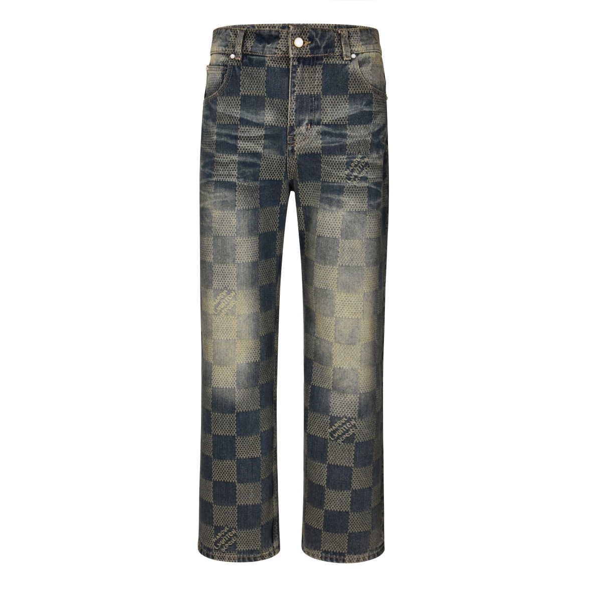 LV 24FW 棋盤格懷舊牛仔長褲