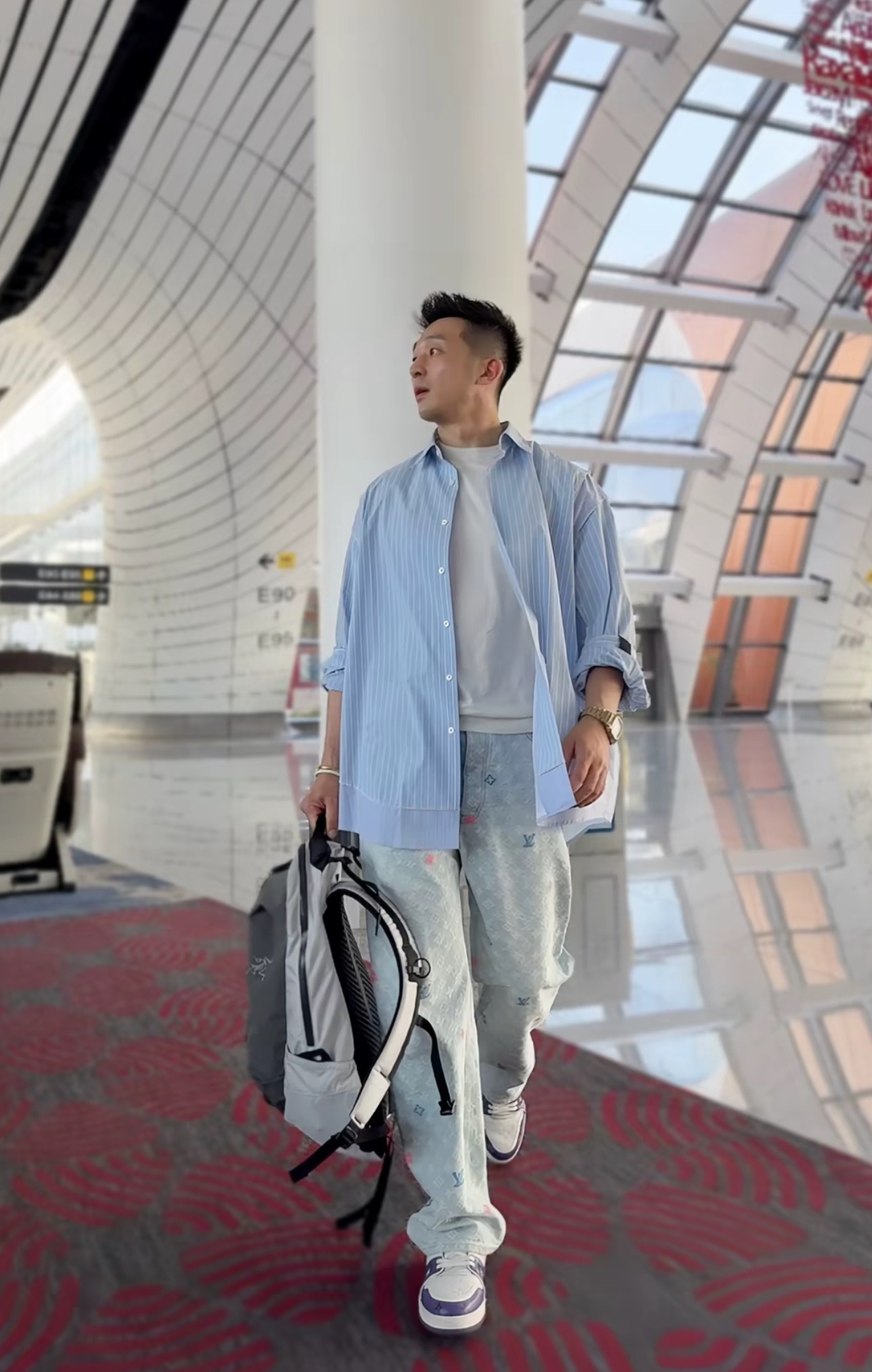 LOUIS VUITTON 糖果刺繡提花牛仔褲