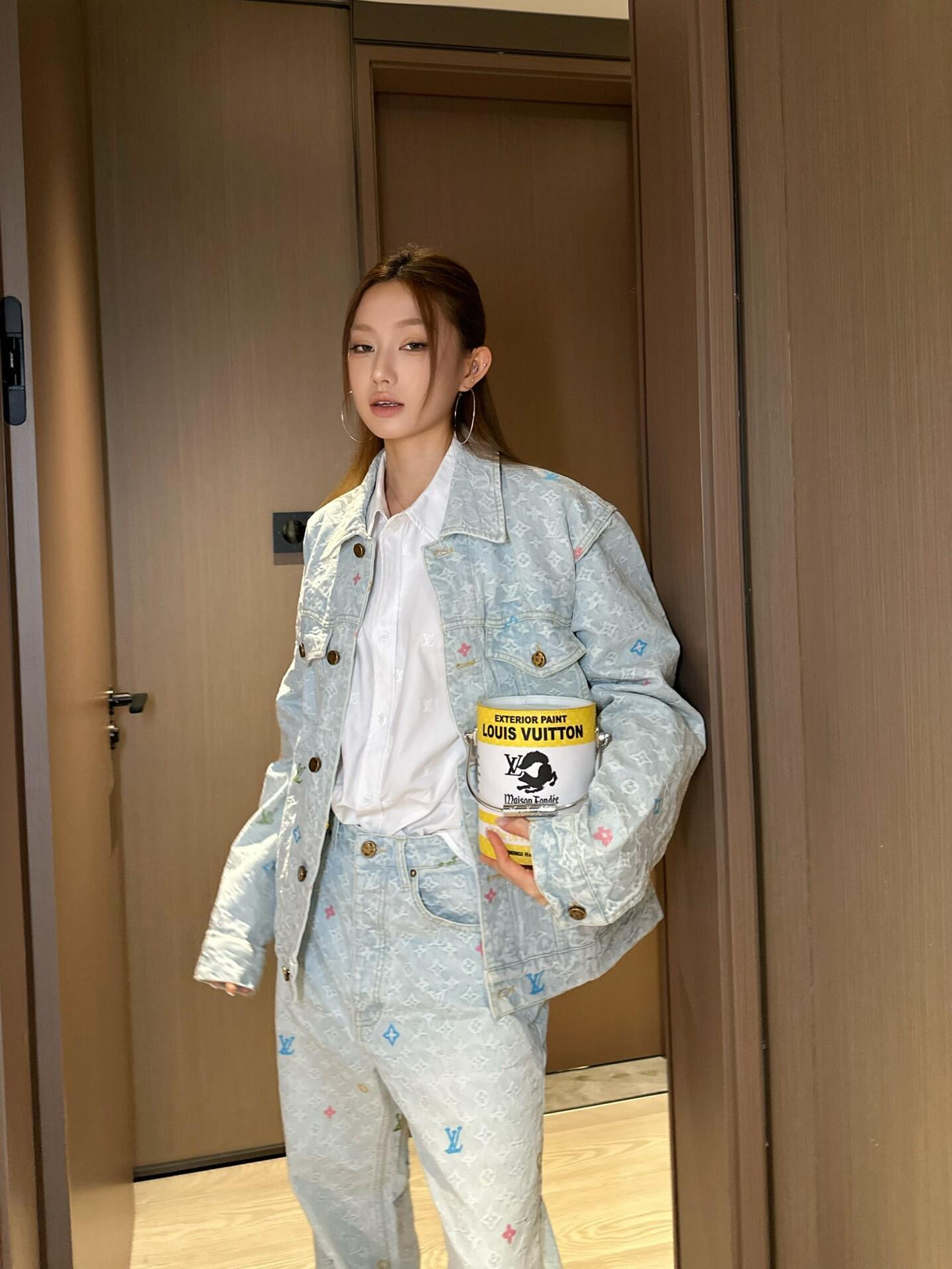 LOUIS VUITTON 糖果刺繡提花牛仔褲