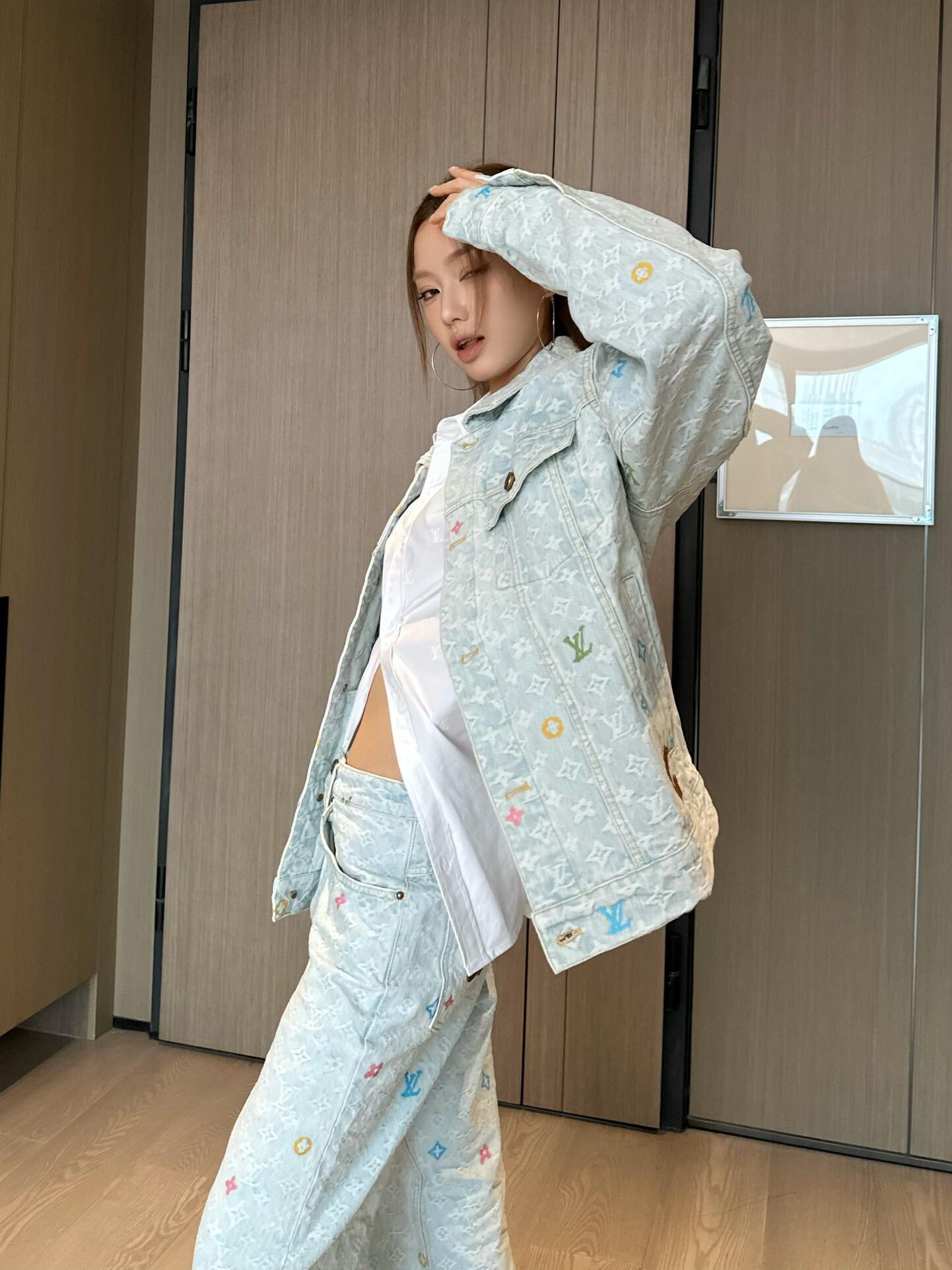 LOUIS VUITTON 糖果刺繡提花牛仔褲