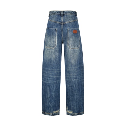 LOUIS VUITTON 土耳其石磨破工裝牛仔褲