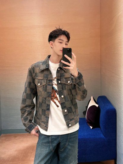 LV 24FW 棋盤格懷舊牛仔外套