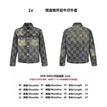 LV 24FW 棋盤格懷舊牛仔外套