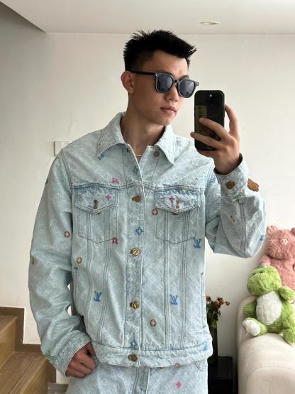 LOUIS VUITTON 糖果刺繡提花牛仔外套