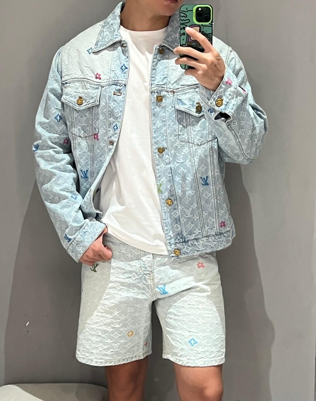 LOUIS VUITTON 糖果刺繡提花牛仔外套