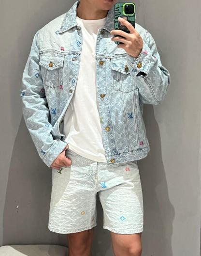 LOUIS VUITTON 糖果刺繡提花牛仔外套