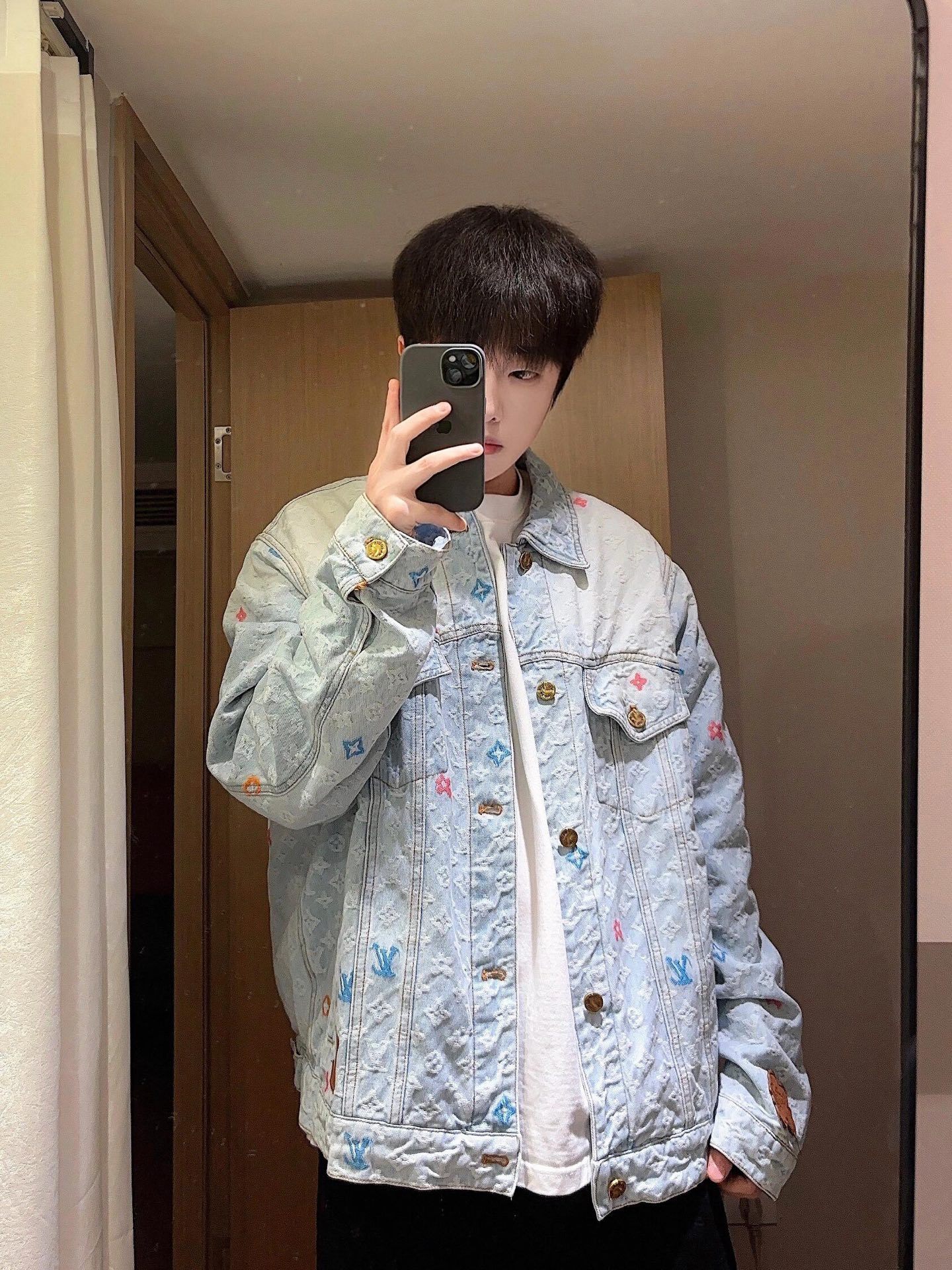 LOUIS VUITTON 糖果刺繡提花牛仔外套