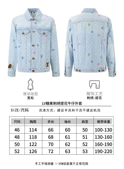 LOUIS VUITTON 糖果刺繡提花牛仔外套