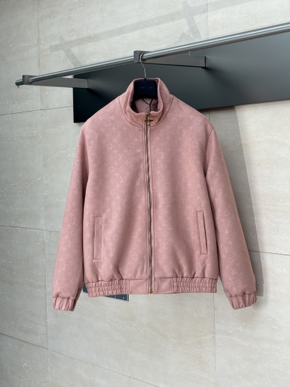 LV / 路易 暗紋滿印小飛機標誌皮质夾克外套