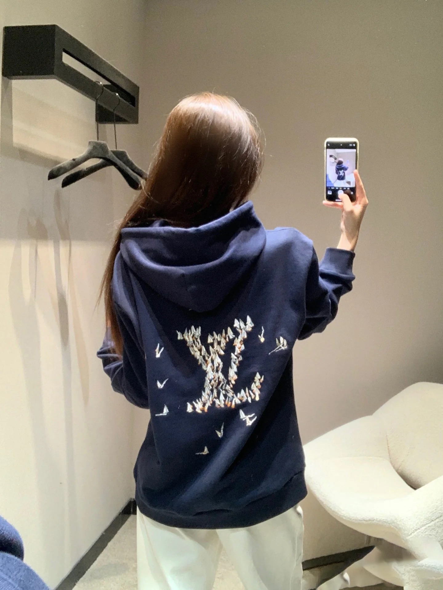 LOUIS VUITTON 25SS 帆船刺繡連帽衛衣