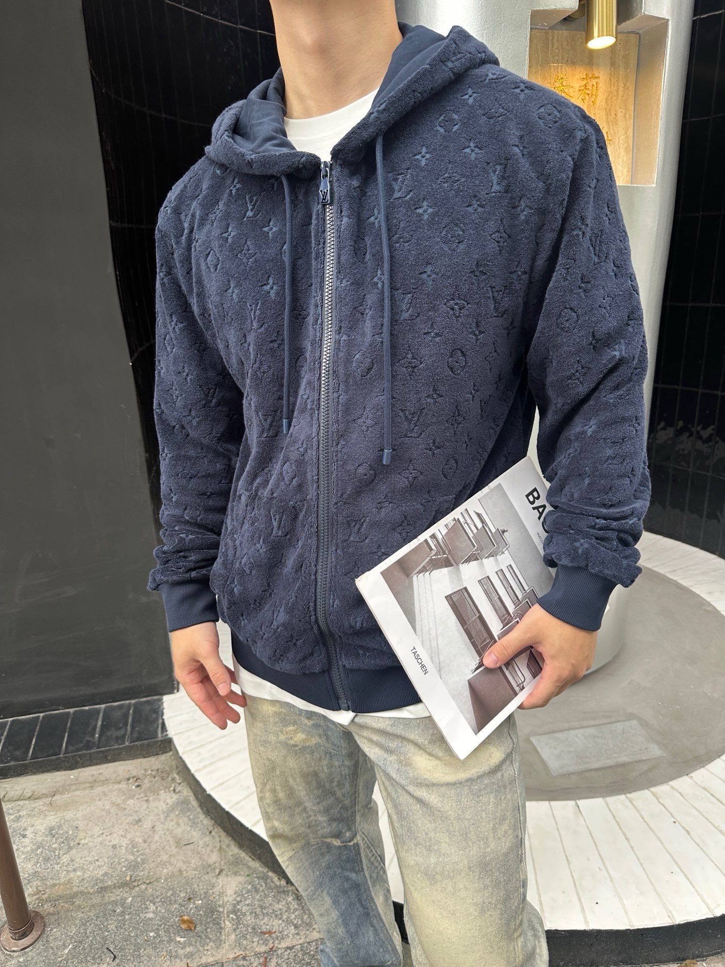 LV 毛圈拉鍊連帽衛衣