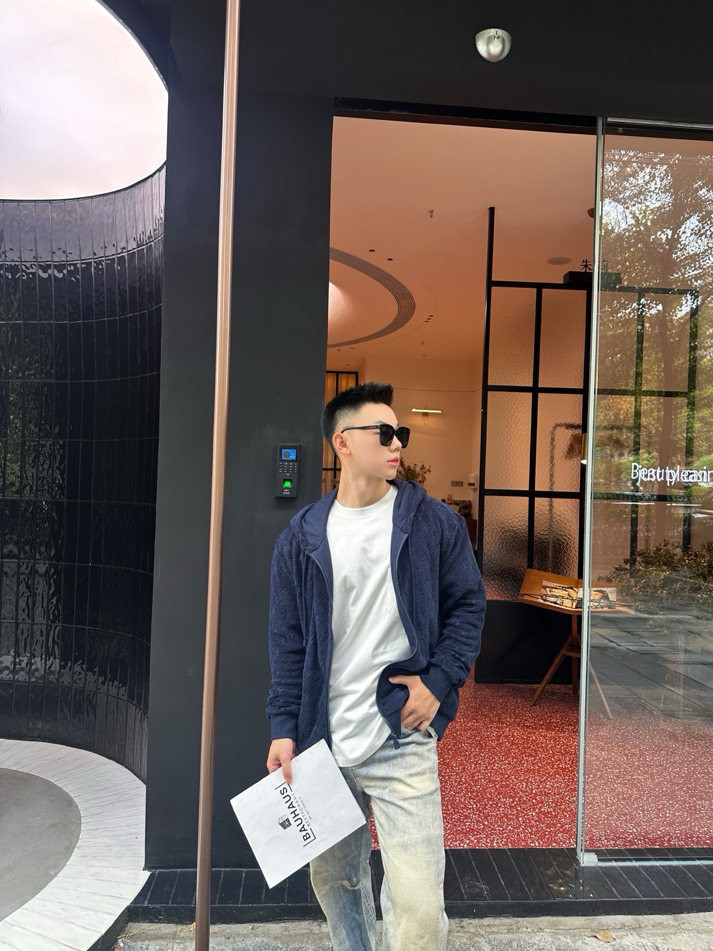 LV 毛圈拉鍊連帽衛衣