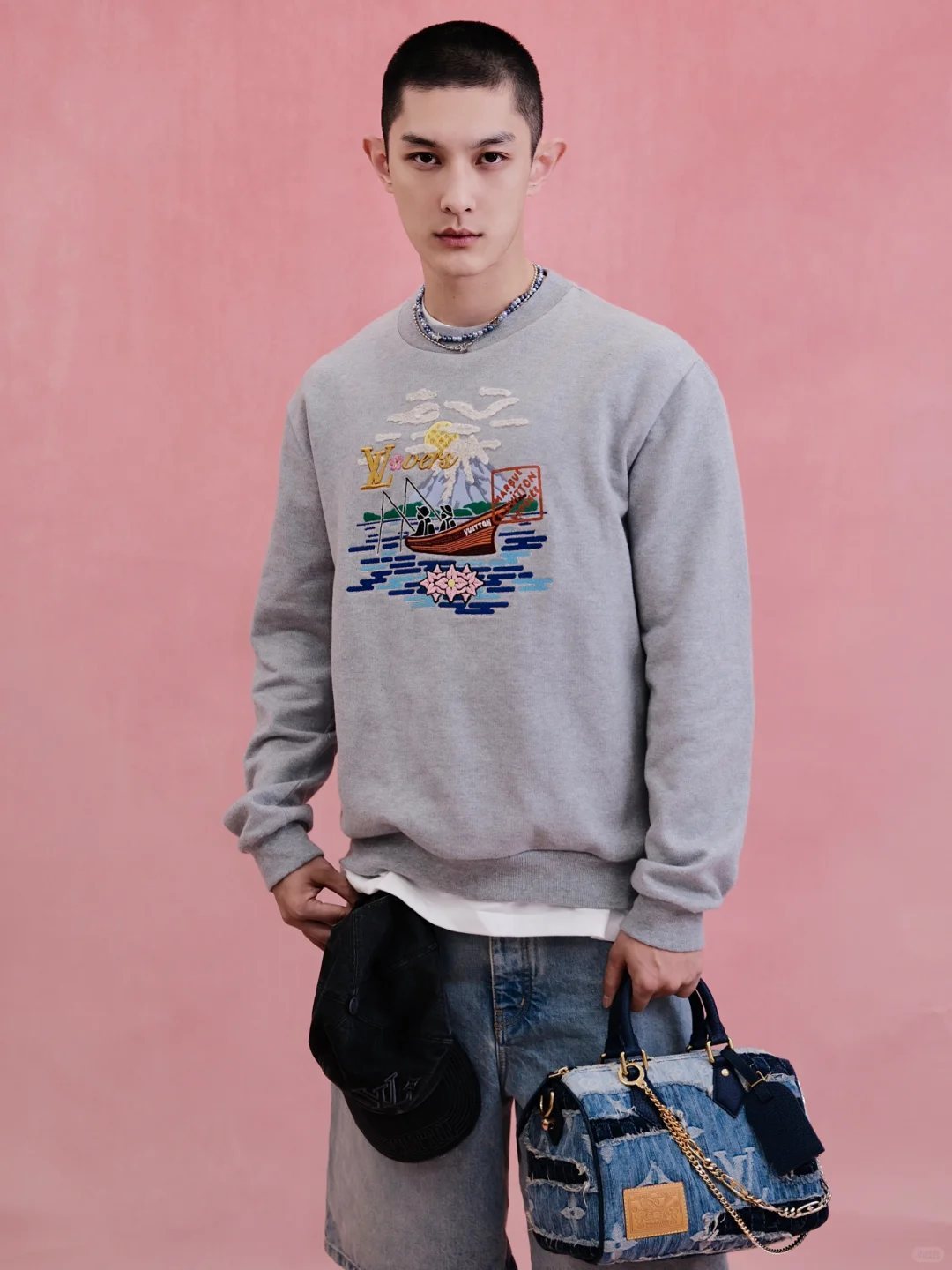 LOUIS VUITTON 路易威登刺繡圓領衛衣