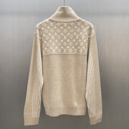 LV罗纹绵羊毛半拉链套头衫