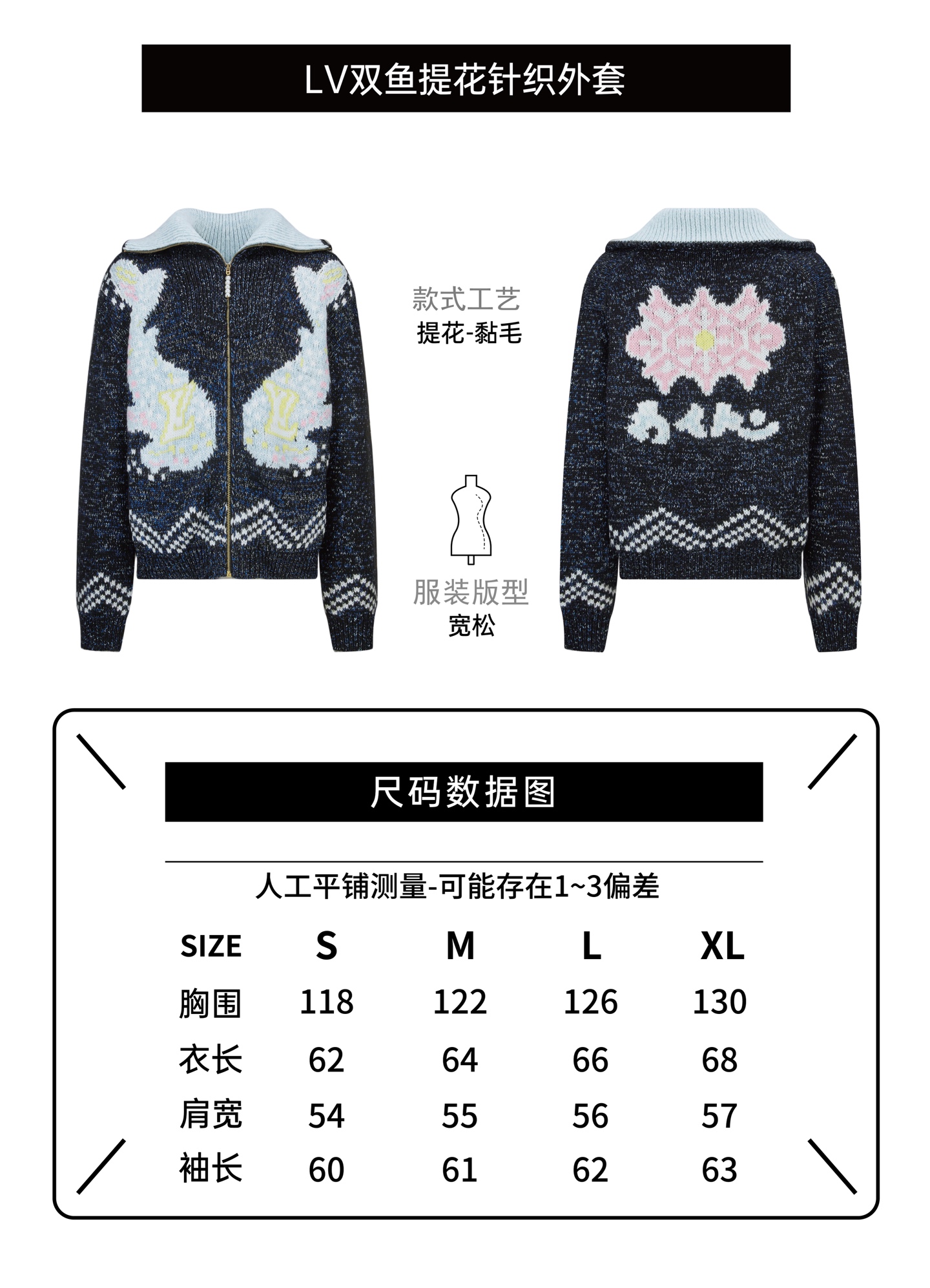 路易威登（LOUIS VUITTON）双鱼提花针织拉链外套