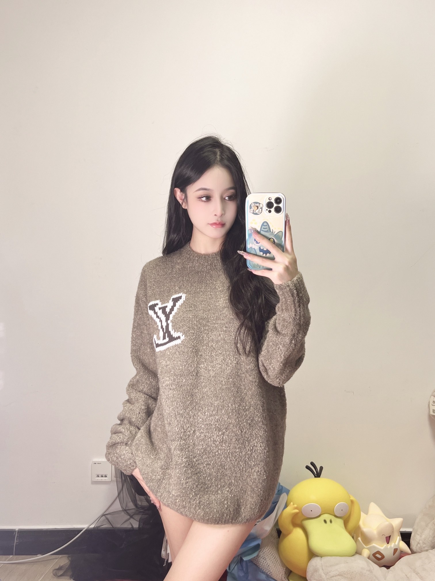 LV 25 春夏鏡像 Logo 嵌花毛衣