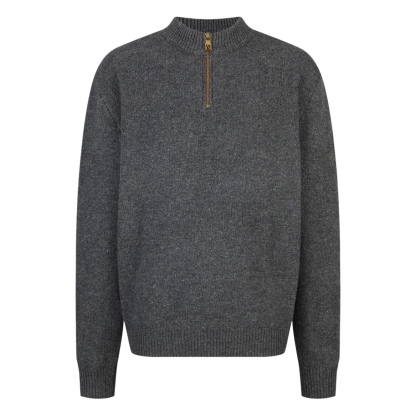 LOUIS VUITTON 嵌花暗紋拉鍊 POLO 衛羊毛衫