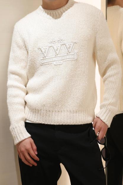 LOUIS VUITTON 刺繡珍珠徽標針織衫