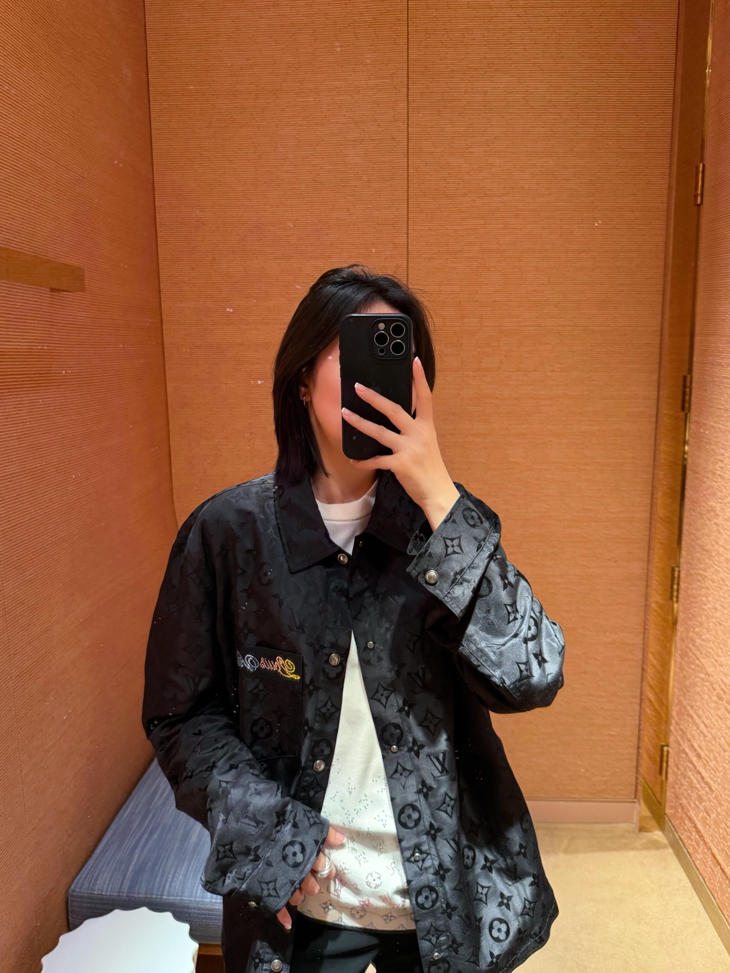 LV 2025 春夏新款訂製彩色燙鑽襯衫