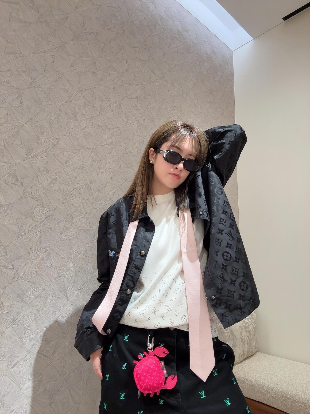 LV 2025 春夏新款訂製彩色燙鑽襯衫