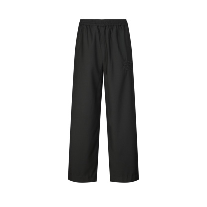 LV 純色字母刺繡羊毛長褲